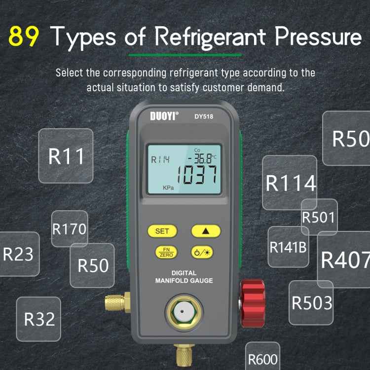 DUOYI DY518 Car Air Conditioning Repair Electronic Refrigerant Meter Air Conditioning Fluoride Meter