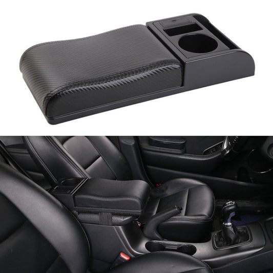 Car Multi-functional Dual USB Armrest Box Booster Pad, Carbon Fiber Leather Curved Type, Carbon Fiber Curved Type (Black), Carbon Fiber Curved Type (Black Red)), Carbon Fiber Curved Type (Black White)
