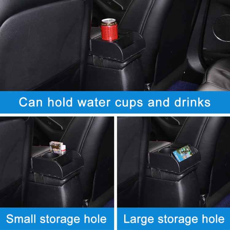 Car Multi-functional Dual USB Armrest Box Booster Pad, Carbon Fiber Leather Straight Type