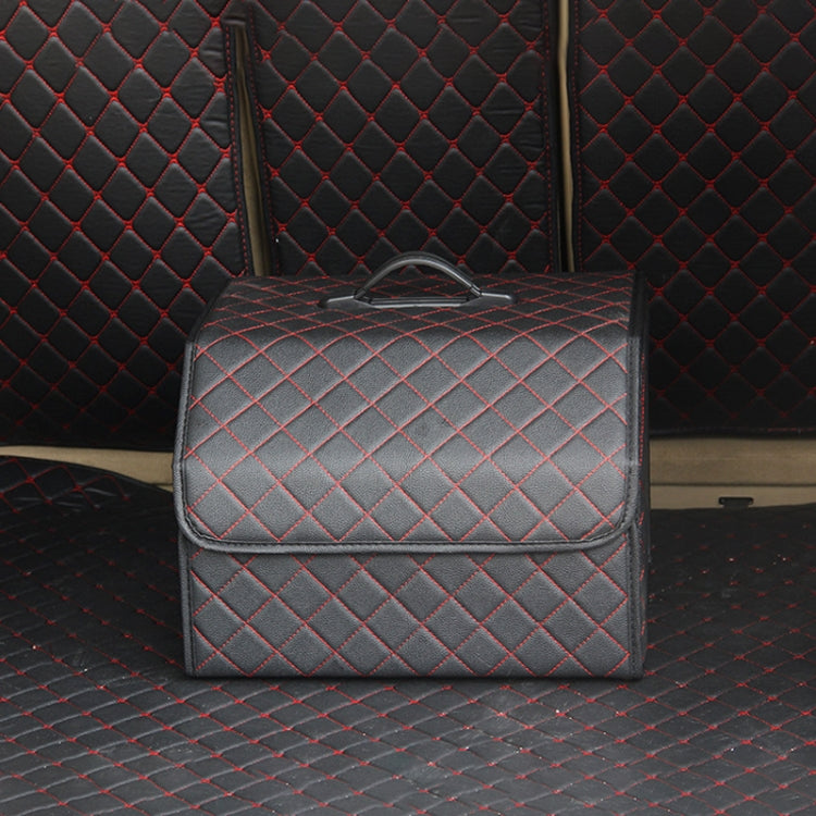 Car Trunk Foldable Storage Box, Checkered Middle Size: 40 x 32 x 30cm, Checkered 40 x 32 x 30cm (Beige), Checkered 40 x 32 x 30cm (Black Red)