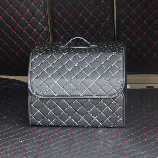 Car Trunk Foldable Storage Box, Checkered Middle Size: 40 x 32 x 30cm