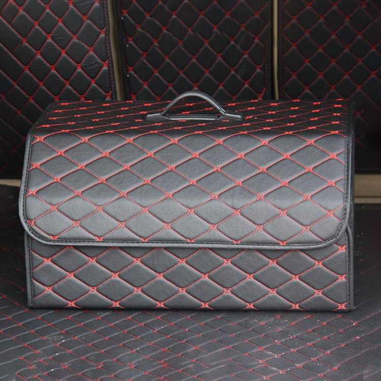 Car Trunk Foldable Storage Box, Rhombic Grid Large Size: 54 x 32 x 30cm, Rhombic 54 x 32 x 30cm (Coffee), Rhombic 54 x 32 x 30cm (Black Red), Rhombic 54 x 32 x 30cm (Black), Rhombic 54 x 32 x 30cm (Wine Red), Rhombic 54 x 32 x 30cm (Beige)