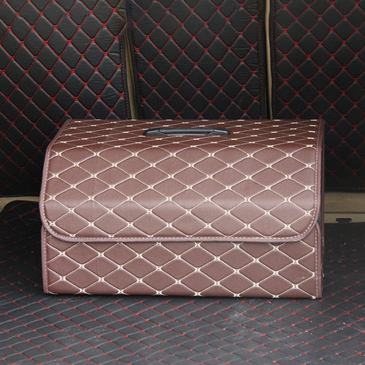Car Trunk Foldable Storage Box, Rhombic Grid Large Size: 54 x 32 x 30cm, Rhombic 54 x 32 x 30cm (Coffee), Rhombic 54 x 32 x 30cm (Black Red), Rhombic 54 x 32 x 30cm (Black), Rhombic 54 x 32 x 30cm (Wine Red), Rhombic 54 x 32 x 30cm (Beige)