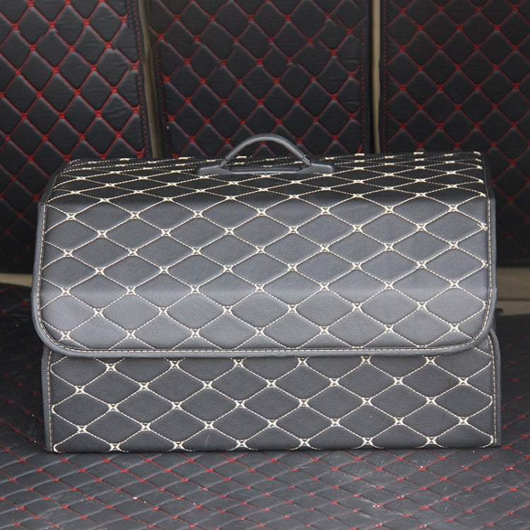 Car Trunk Foldable Storage Box, Rhombic Grid Large Size: 54 x 32 x 30cm, Rhombic 54 x 32 x 30cm (Coffee), Rhombic 54 x 32 x 30cm (Black Red), Rhombic 54 x 32 x 30cm (Black), Rhombic 54 x 32 x 30cm (Wine Red), Rhombic 54 x 32 x 30cm (Beige)