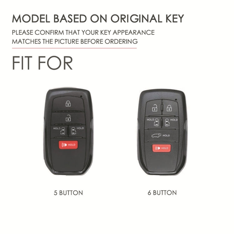 Hallmo Car Genuine Leather Key Protective Cover for Toyota Sienna 6-button, For Toyota Sienna 6-button (Blue), For Toyota Sienna 6-button (Brown), For Toyota Sienna 6-button (Black)