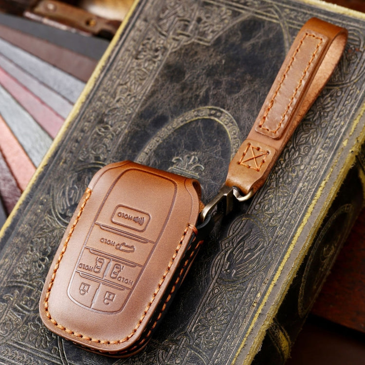 Hallmo Car Genuine Leather Key Protective Cover for Toyota Sienna 6-button, For Toyota Sienna 6-button (Blue), For Toyota Sienna 6-button (Brown), For Toyota Sienna 6-button (Black)