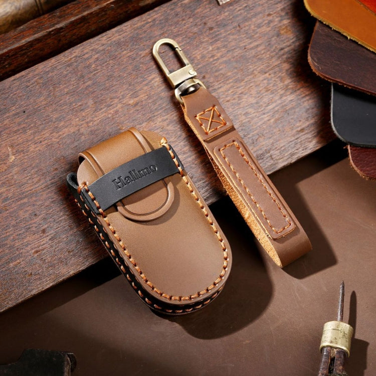 Hallmo Car Genuine Leather Key Protective Cover for Jeep Compass 4-button, For Jeep Compass 4-button (Brown), For Jeep Compass 4-button (Black), For Jeep Compass 4-button (Blue)