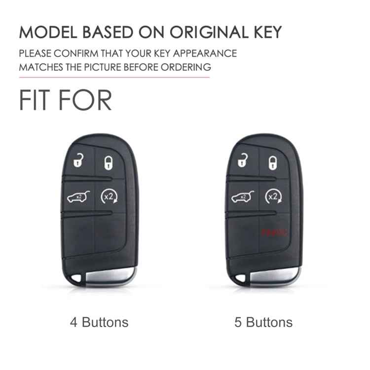 Hallmo Car Genuine Leather Key Protective Cover for Jeep Compass 5-button