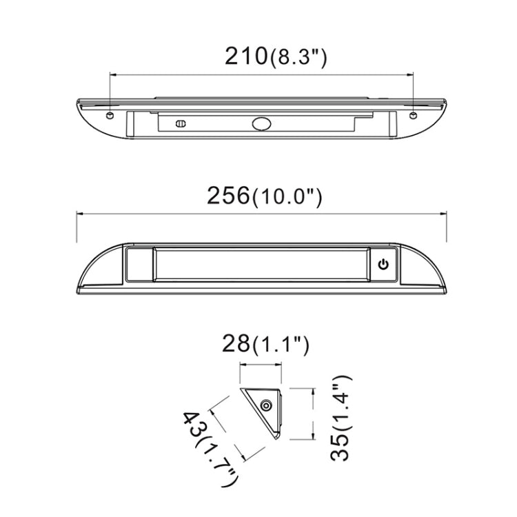 RV / Yacht Awning LED Strip Light DC12-28V with 9 LEDs Lamp Beads, 9 LEDs (White), 9 LEDs (Black)
