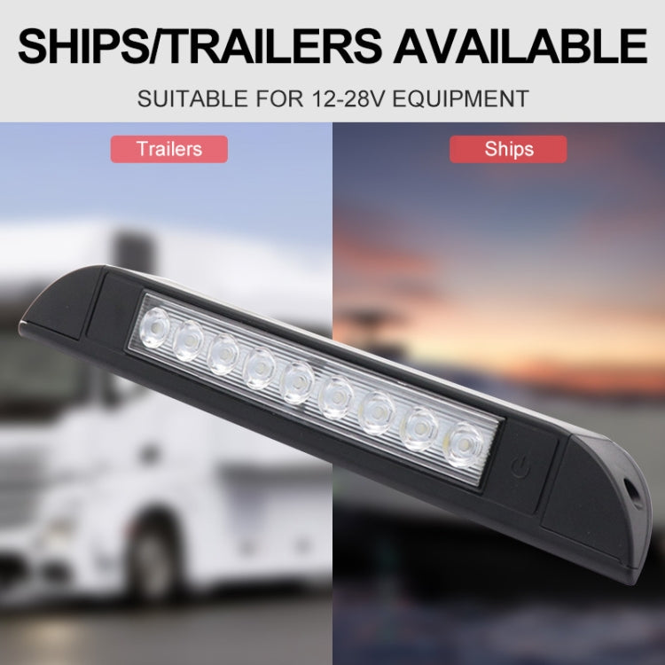 RV / Yacht Awning LED Strip Light DC12-28V with 9 LEDs Lamp Beads, 9 LEDs (White), 9 LEDs (Black)