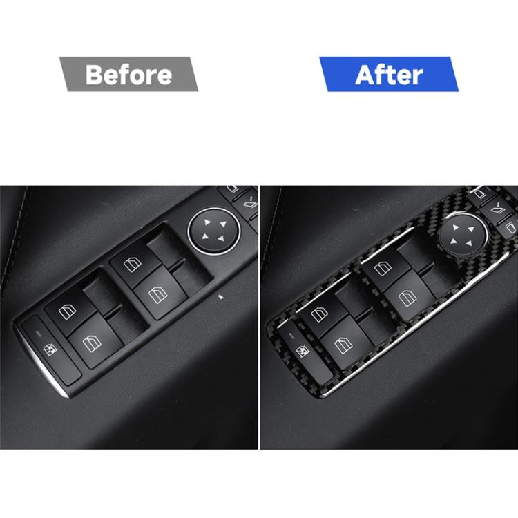 4 PCS Carbon Fiber Car Window Lift Panel Decorative Sticker for Tesla Model X, Window Lift Panel