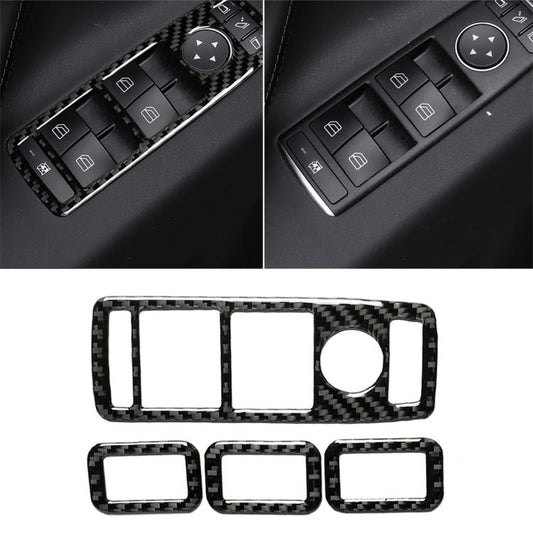 4 PCS Carbon Fiber Car Window Lift Panel Decorative Sticker for Tesla Model X, Window Lift Panel