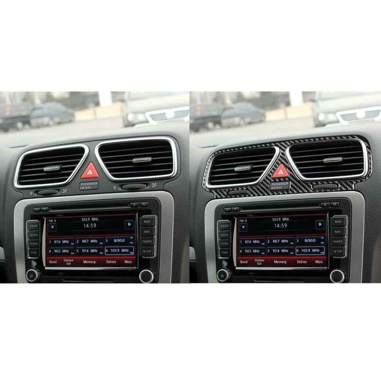Carbon Fiber Car Central Control Air Outlet Frame Decorative Sticker for Volkswagen Scirocco 2009-2016,Left and Right Drive Universal