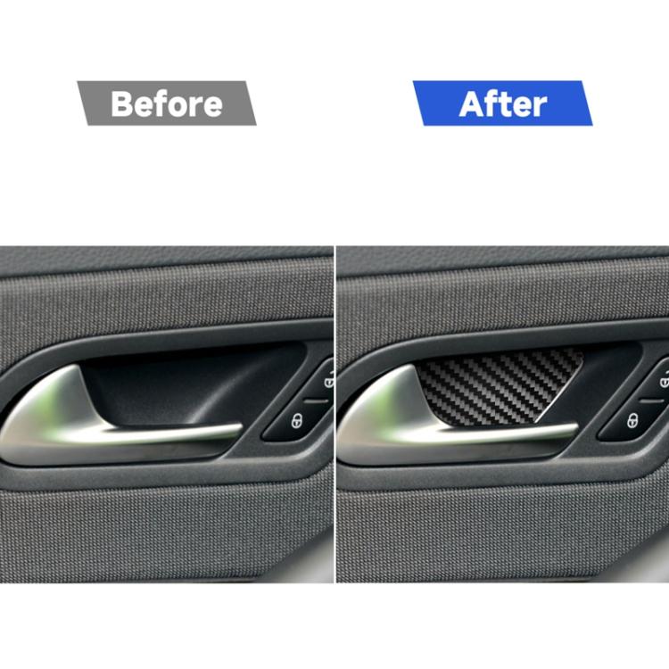 2 PCS / Set Carbon Fiber Car Inner Door Bowl Decorative Sticker for Volkswagen Scirocco 2009-2016,Left and Right Drive Universal, Inner Door Bowl