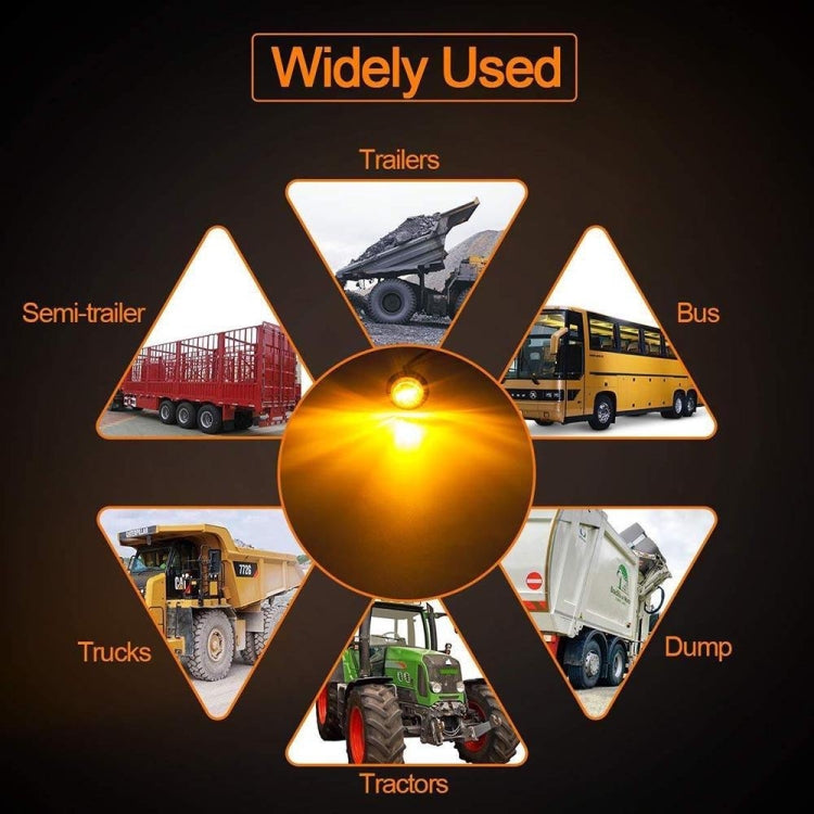 10 PCS MK-009 3/4 inch Car / Truck 3LEDs Side Marker Indicator Lights Bulb Lamp, MK-009(Red Light), MK-009(White Light), MK-009(Yellow Light), MK-009(Blue Light), MK-009(Green Light)