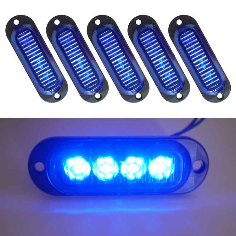 5 PCS MK-087 Car / Truck 4LEDs Side Marker Indicator Lights Bulb Lamp