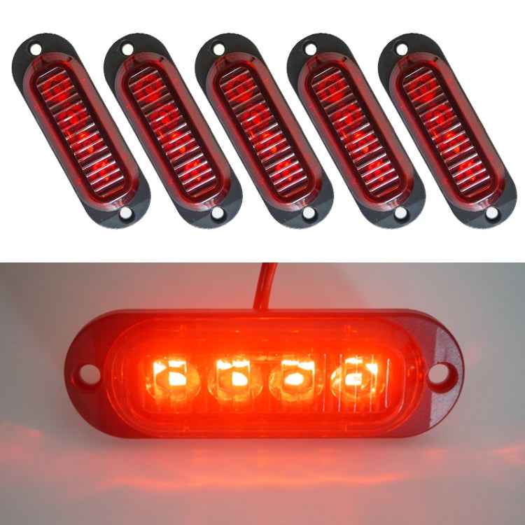 5 PCS MK-087 Car / Truck 4LEDs Side Marker Indicator Lights Bulb Lamp