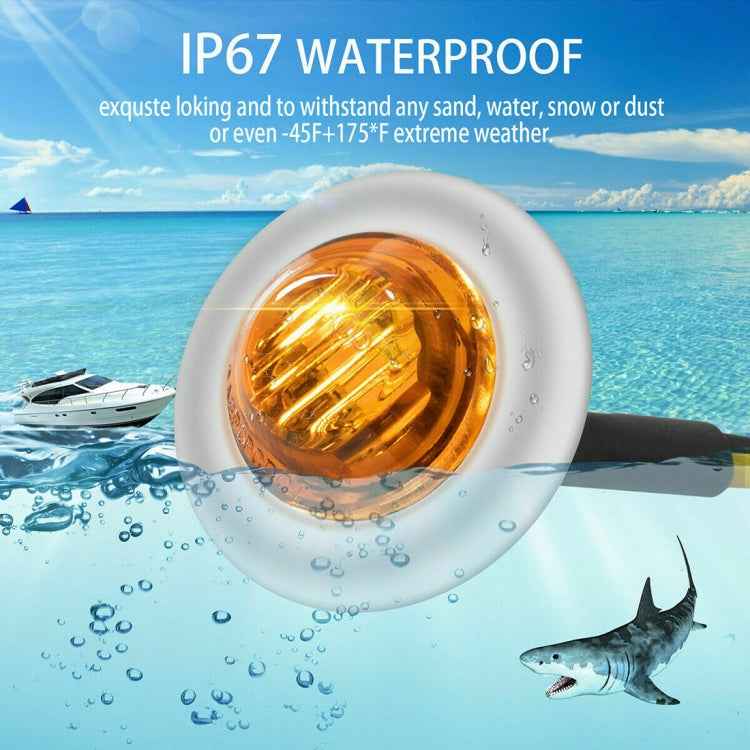 10 PCS MK-118 3/4 inch Metal Frame Car / Truck 3LEDs Side Marker Indicator Lights Bulb Lamp