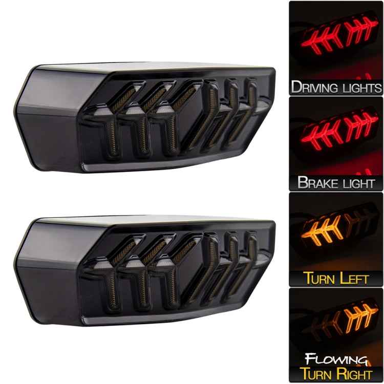 2 PCS KC670 Motorcycle Integrated Flashing Turn Signal Brake Tail Light for Honda MSX125 CBR650F CTX700