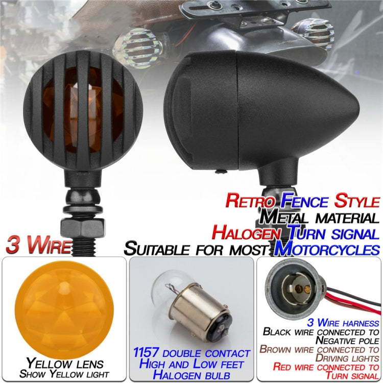 2 PCS PE-ZJ502 Motorcycle Metal Fence Turn Signal Light