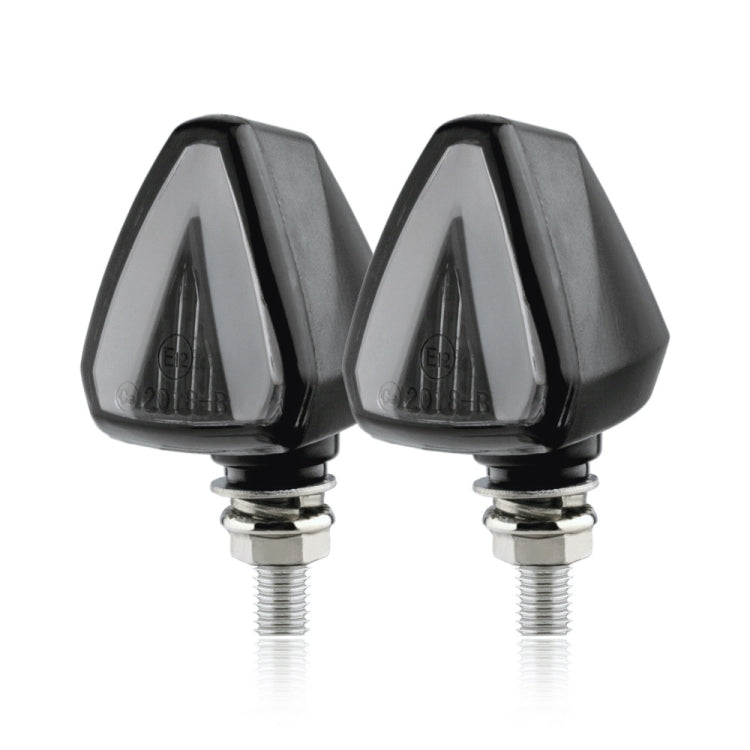 2 PCS KC018A Motorcycle Triangular V-shaped Two-color LED Brake Turn Signal Light, KC018A