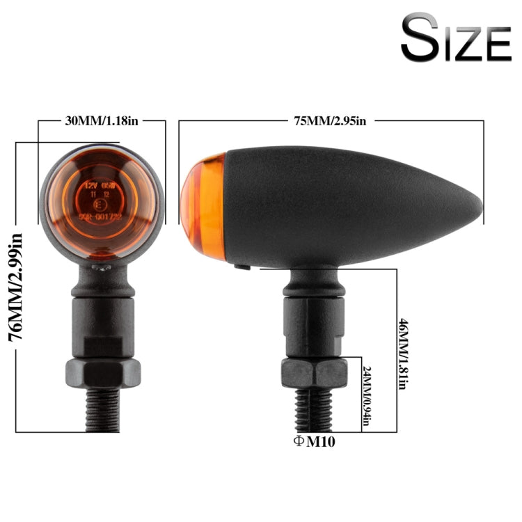 2 PCS KC805 Motorcycle Retro Metal Turn Signal Light