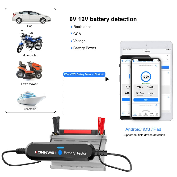 KONNWEI BK100 X431 BST360 Car Bluetooth Battery Tester