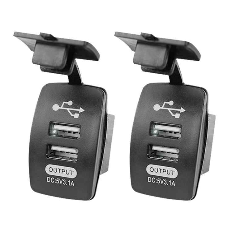 2 PCS Switch Type Dual USB 3.1A Car Charger 12-24V