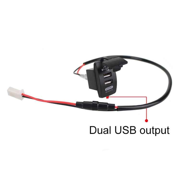 2 PCS Switch Type Dual USB 3.1A Car Charger 12-24V