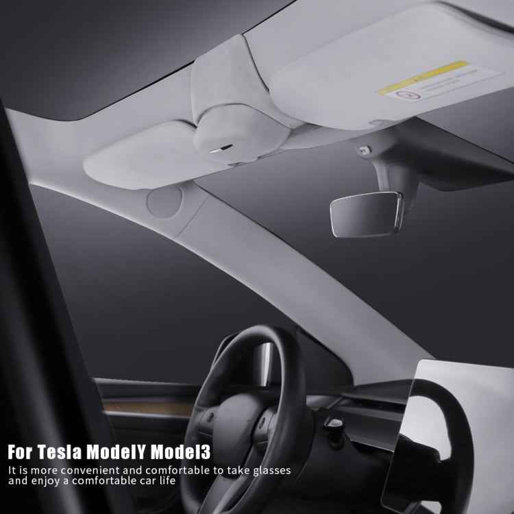 Car Suede Wrap Version Sunglasses Storage Box for Tesla Model 3 2019-2023