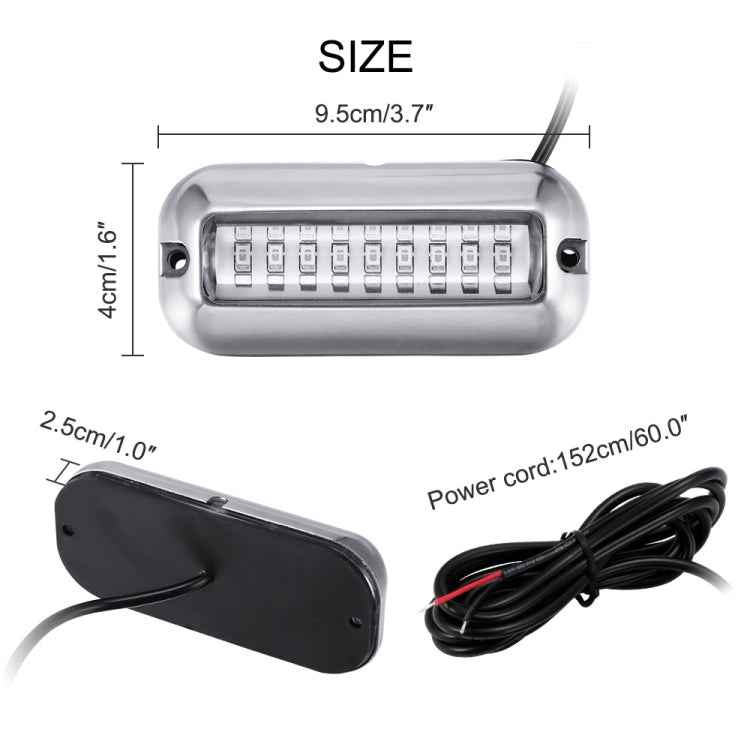 2 PCS MK-027 Ship / Yacht 10-30V 27LEDs Waterproof Stainless Steel Underwater Light