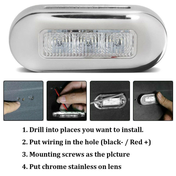 MK-056 Ship / Yacht 3 inch 12V LED Waterproof Stainless Steel Underwater Light, 12V White Light, 12V Blue Light