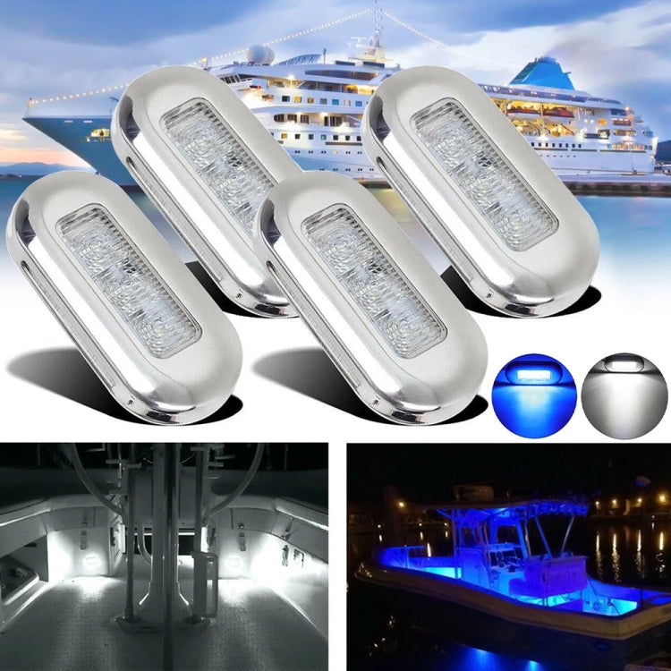 MK-056 Ship / Yacht 3 inch 12V LED Waterproof Stainless Steel Underwater Light, 12V White Light, 12V Blue Light