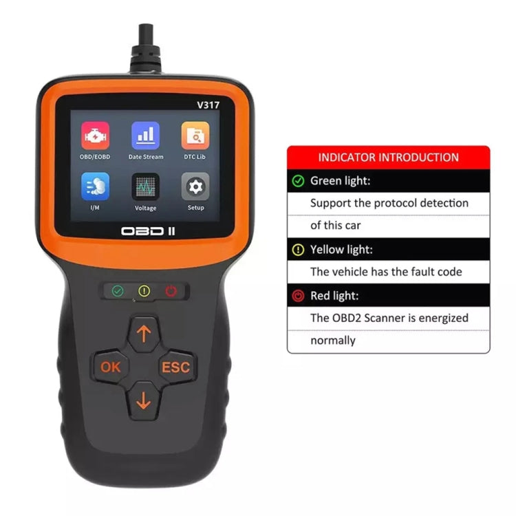 V317 Car Fault Detector OBD2 ELM327 Scanner Code Reader, V317