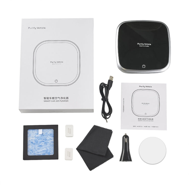 Car Solar Energy Negative Ion Smart USB Air Purifier, XJ-005 (Black), XJ-005 (White)