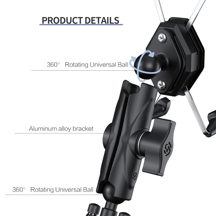 ZH-1558A1 Motorcycle Handlebar X-shape Aluminum Alloy Phone Holder
