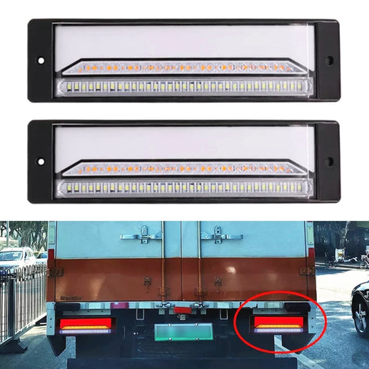 2 PCS Heavy-duty Truck Trailer 147LED Light Guide Three-color Brake Light