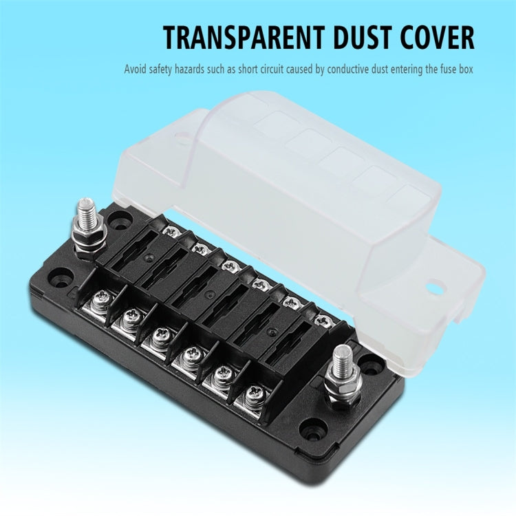 ZH-978A1 FB1901 1 In 6 Out 6 Ways Independent Positive Negative Fuse Box with 12 Fuses for Auto Car Truck Boat