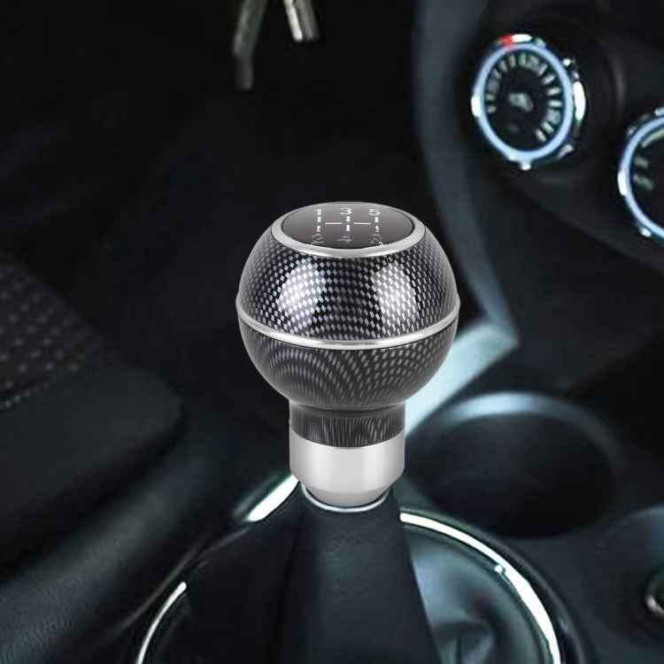 Universal Car Carbon Fiber Texture Metal Gear Shift Knob, Carbon Fiber Texture (Red), Carbon Fiber Texture (Silver)