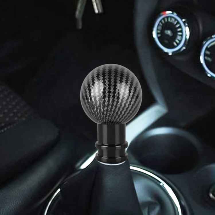 Universal Car Carbon Fiber Texture Metal Gear Shift Knob, Black, Red, Silver Black