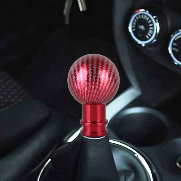 Universal Car Carbon Fiber Texture Metal Gear Shift Knob, Black, Red, Silver Black