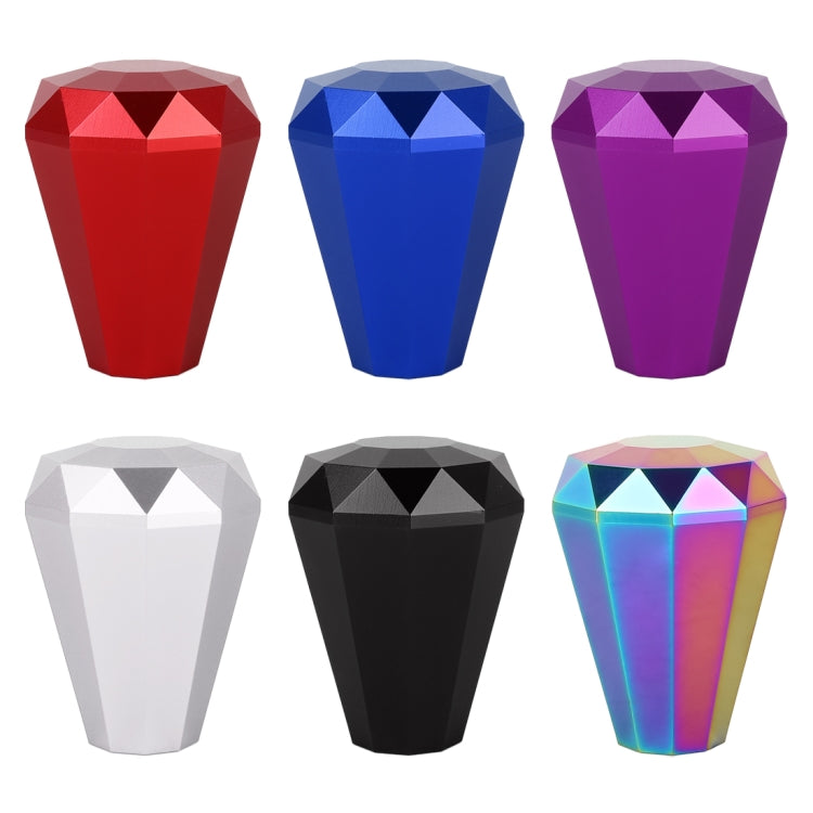 Universal Car Diamond Shape Metal Gear Shift Knob, Blue, Purple, Red, Silver, Black