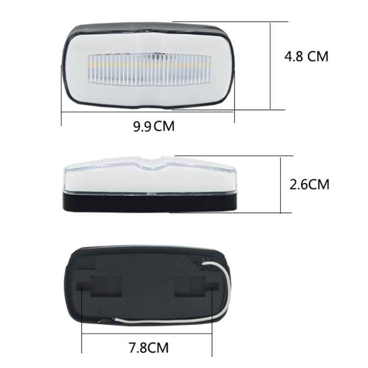2 PCS MK-190 Truck LED Side Marker Light, MK-190 (Red Light), MK-190 (White Light), MK-190 (Yellow Light)
