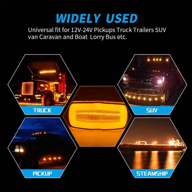2 PCS MK-190 Truck LED Side Marker Light, MK-190 (Red Light), MK-190 (White Light), MK-190 (Yellow Light)
