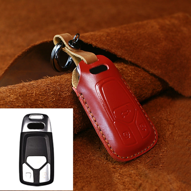 For Audi Series Car Cowhide Leather Key Protective Cover Key Case, A Version 2016-2017, For Audi, A Version