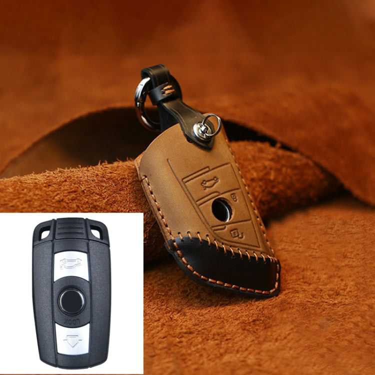 For BMW Blade Style Car Cowhide Leather Key Protective Cover Key Case, Two Keys Version, For BMW, Two Keys Version