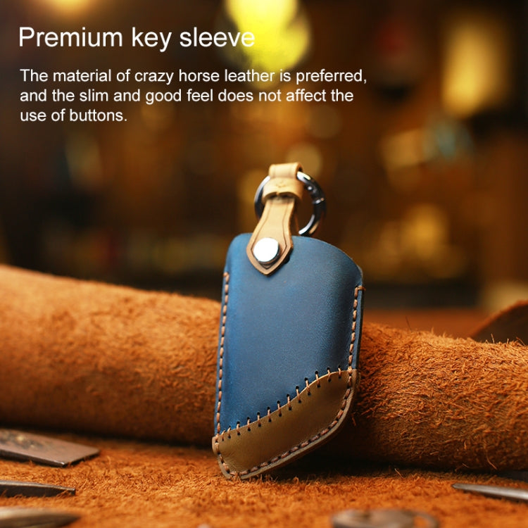 For BMW Blade Style Car Cowhide Leather Key Protective Cover Key Case, Three Keys Version, For BMW, Three Keys Version