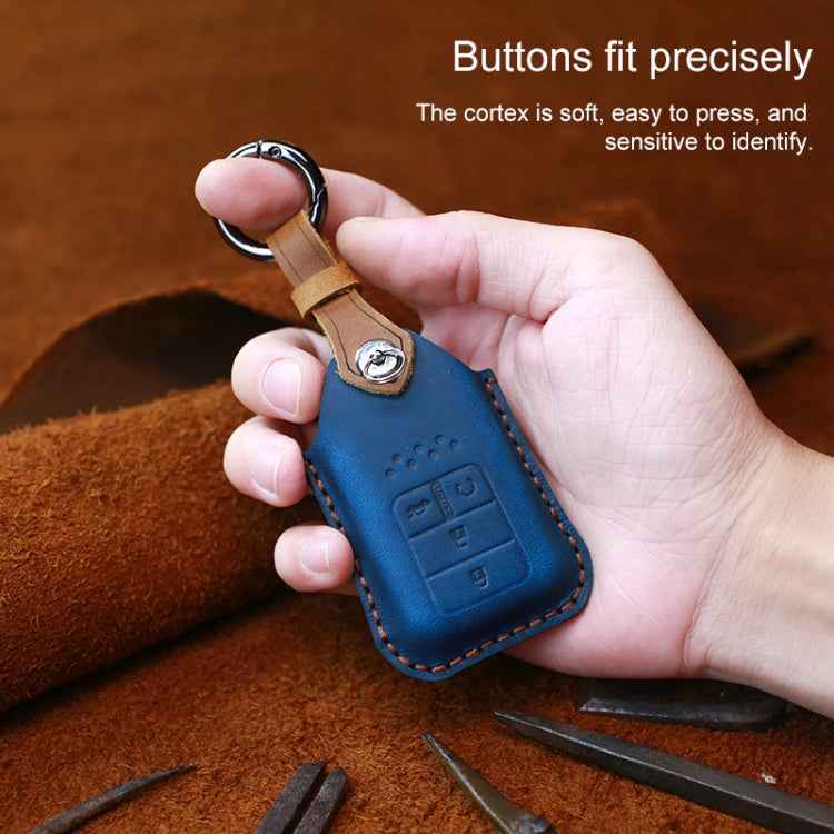 For Honda Car Cowhide Leather Key Protective Cover Key Case, Three Keys Tailgate Version