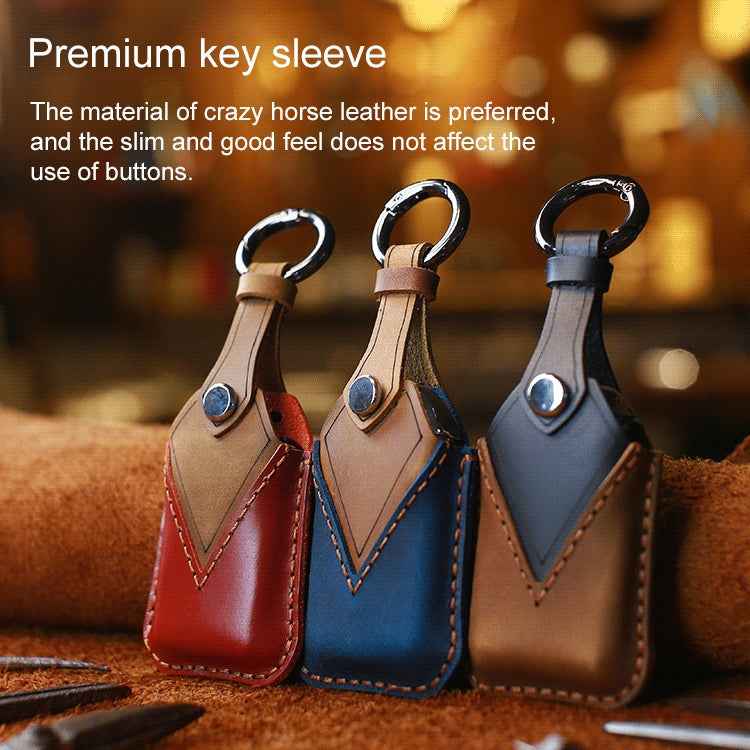 For Honda Car Cowhide Leather Key Protective Cover Key Case, Four Keys Version