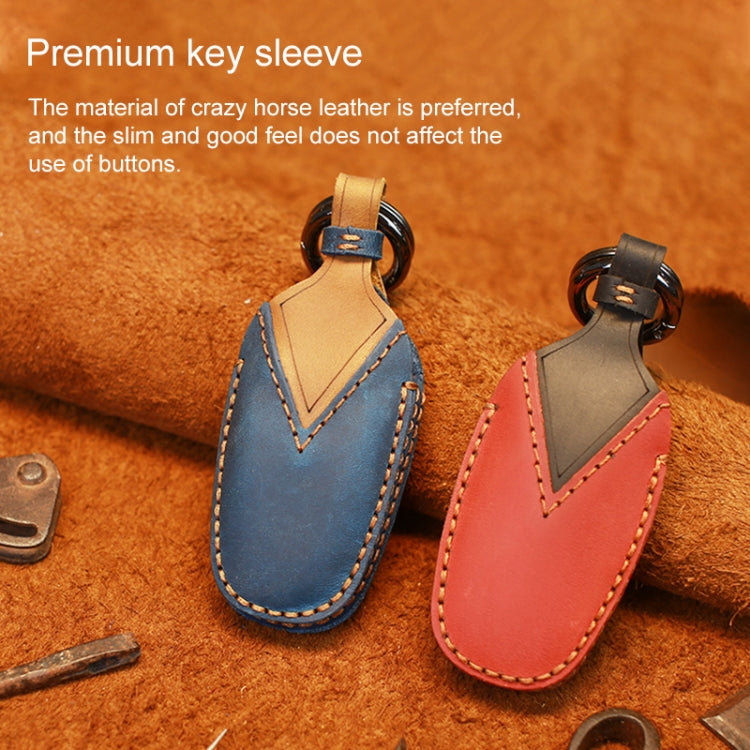 For PEUGEOT Car Cowhide Leather Key Protective Cover Key Case